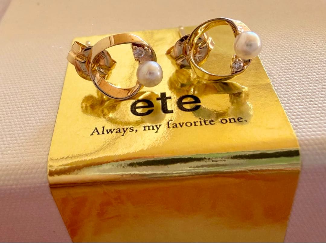 ete パール　ダイアモンド　ピアス　k18 k10