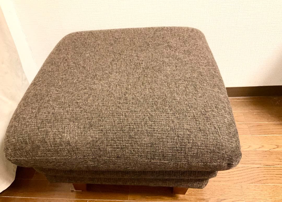 ブラウン ファブリック オットマン