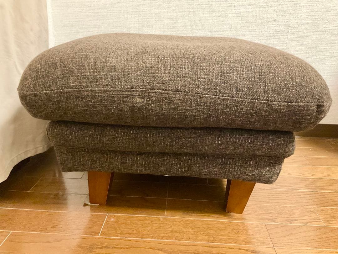 ブラウン ファブリック オットマン