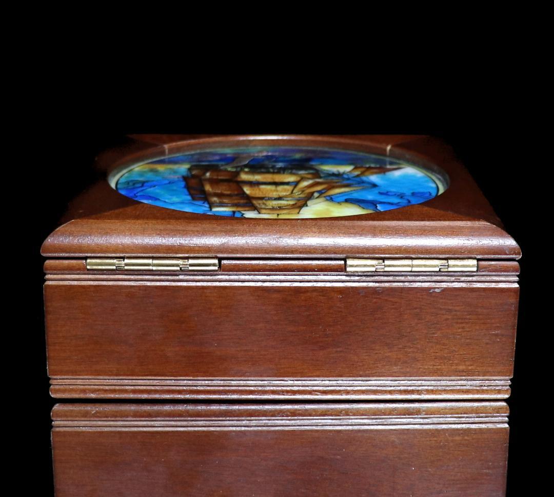 オールド・アイアンサイズ 軍船 ヴィンテージステンドグラス大型ジュエリーボックス