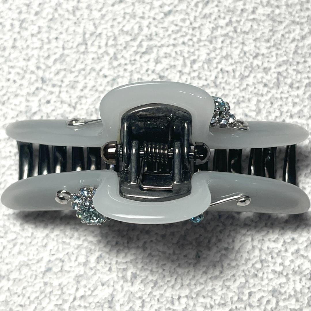 acca アッカ ヘアクリップ Mサイズ ミドル ストーン リーフ装飾 メタル