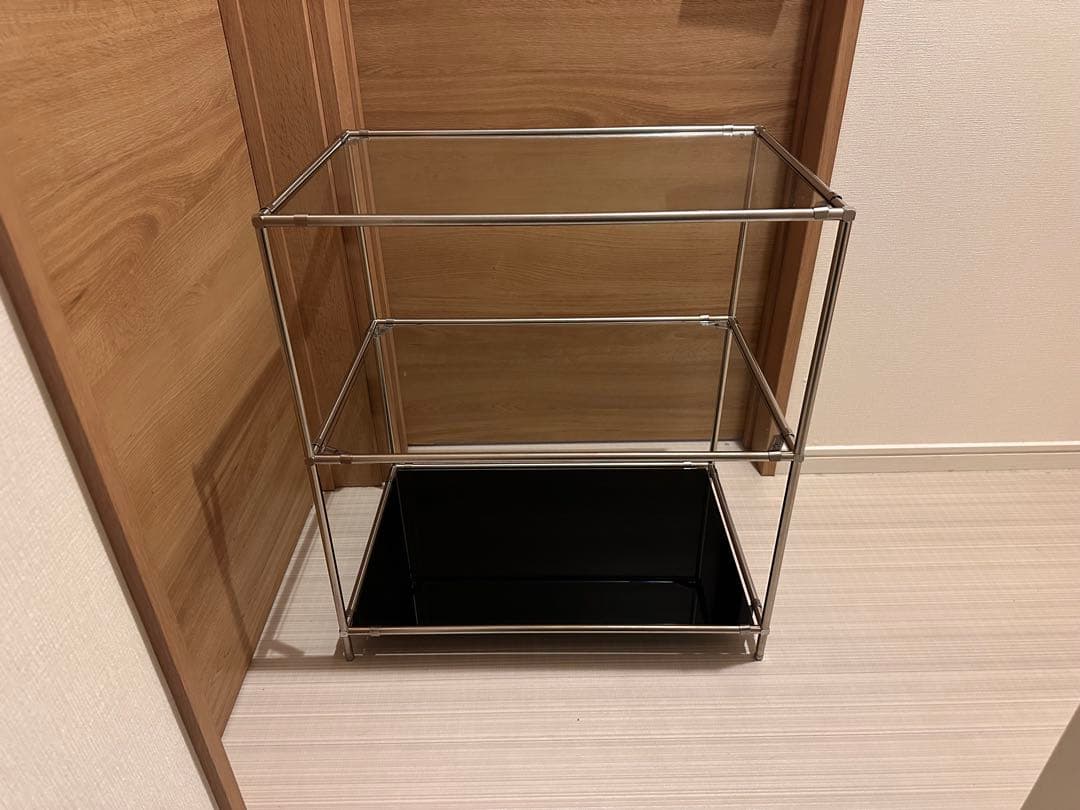 メタルフレーム ガラス棚 ミッドセンチュリーモジュール家具 店舗什器