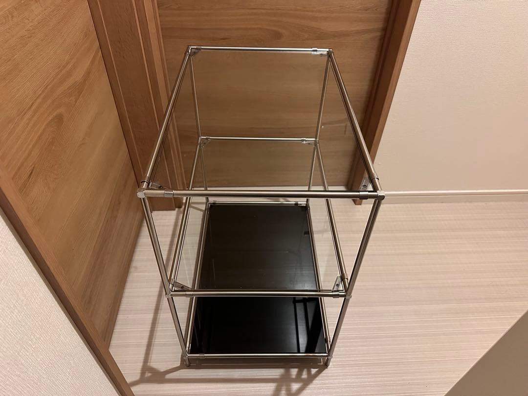 メタルフレーム ガラス棚 ミッドセンチュリーモジュール家具 店舗什器