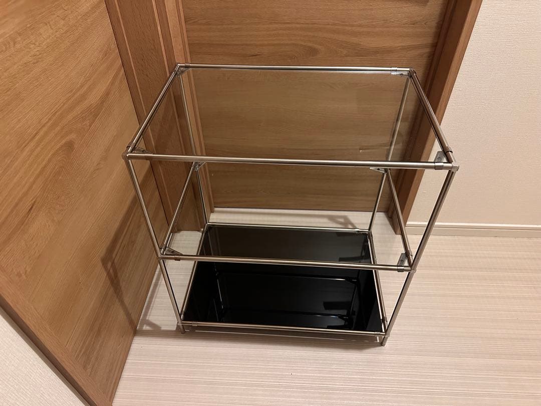 メタルフレーム ガラス棚 ミッドセンチュリーモジュール家具 店舗什器