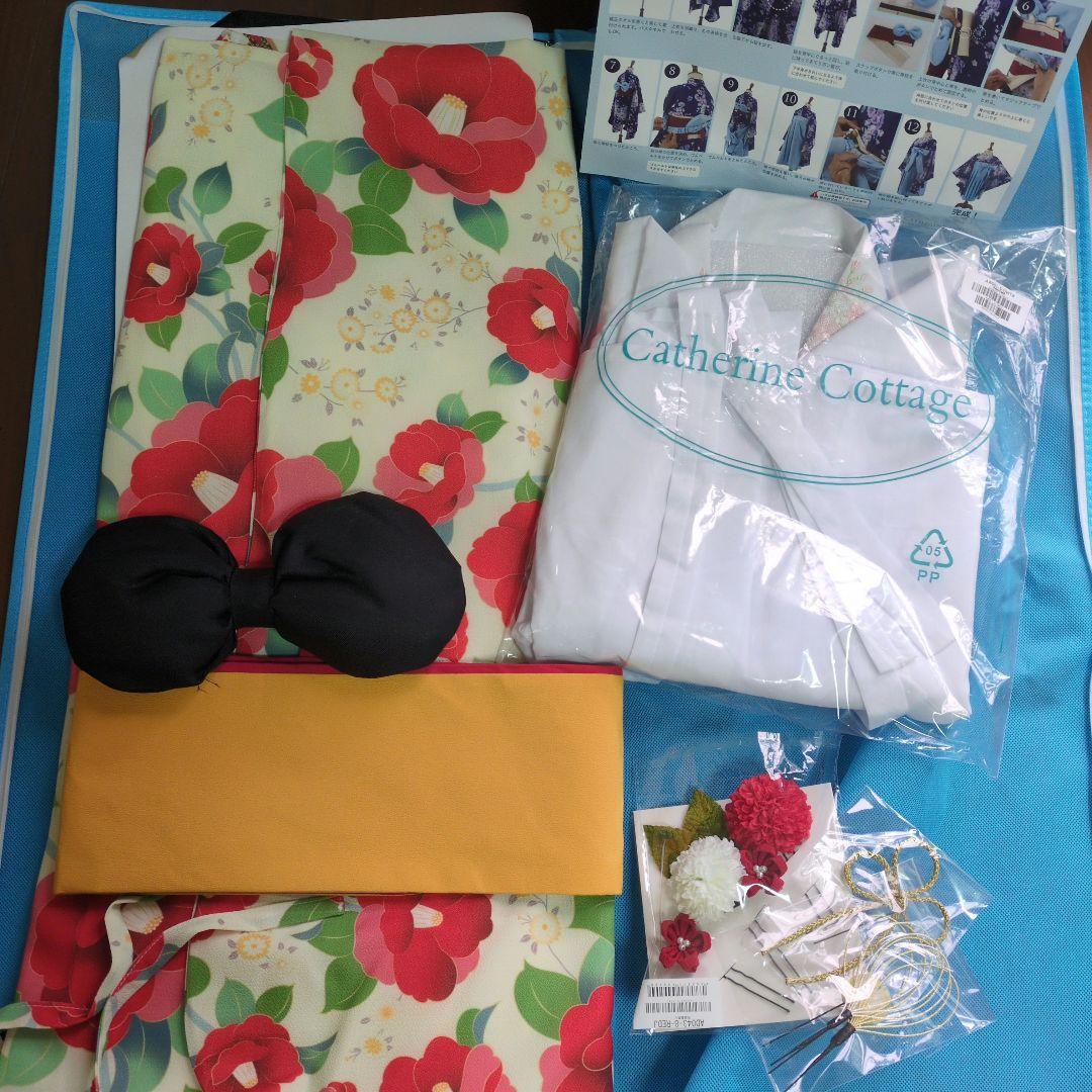 Catherine Cottage 花柄着物セット 150サイズ　肌襦袢+髪飾り