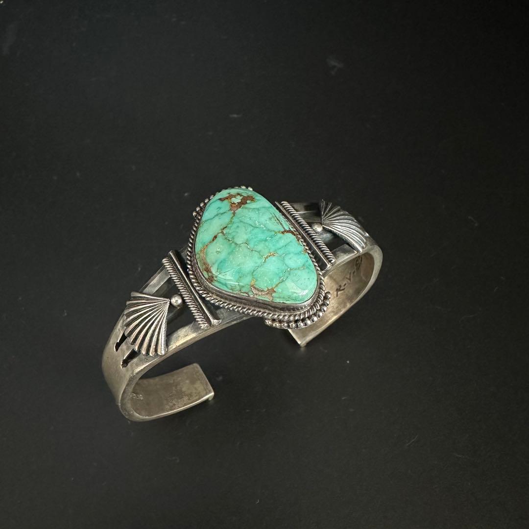 Navajo Randall Joe Tom ターコイズ インレイ バングル