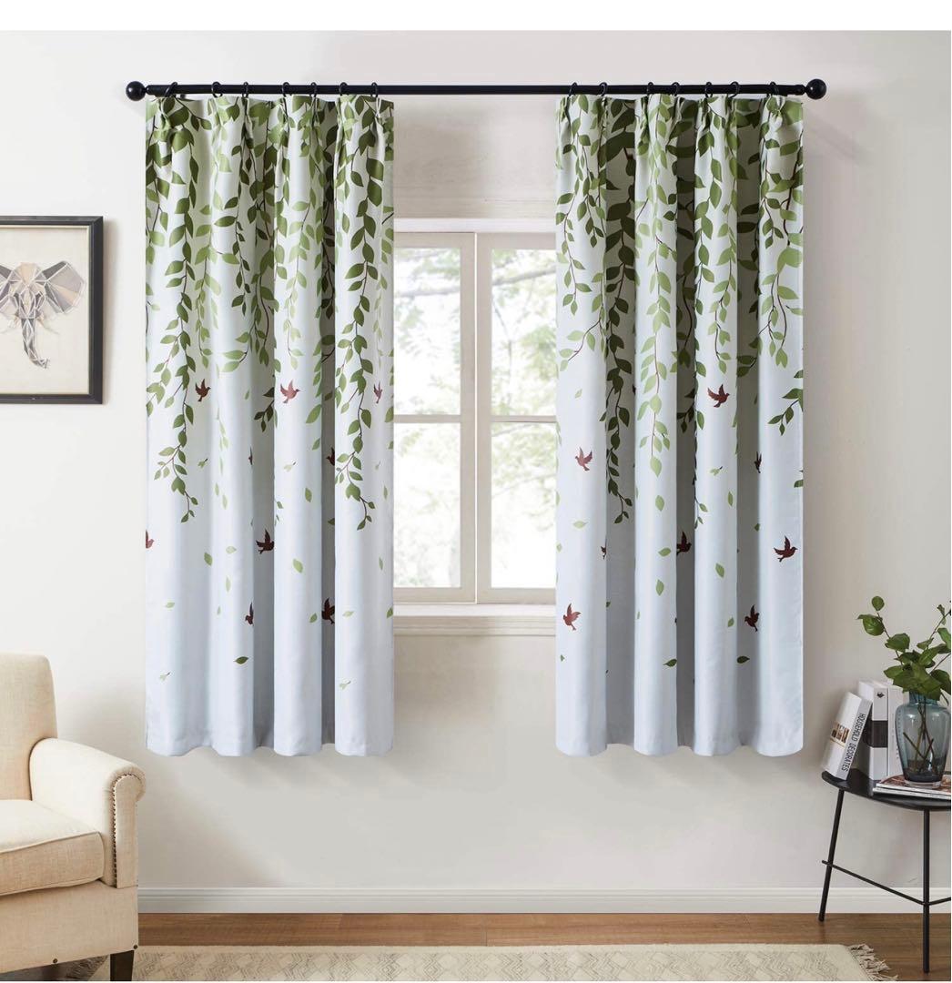 大特価‼️ カーテン 北欧 青いの葉 可愛い お洒落⭐️