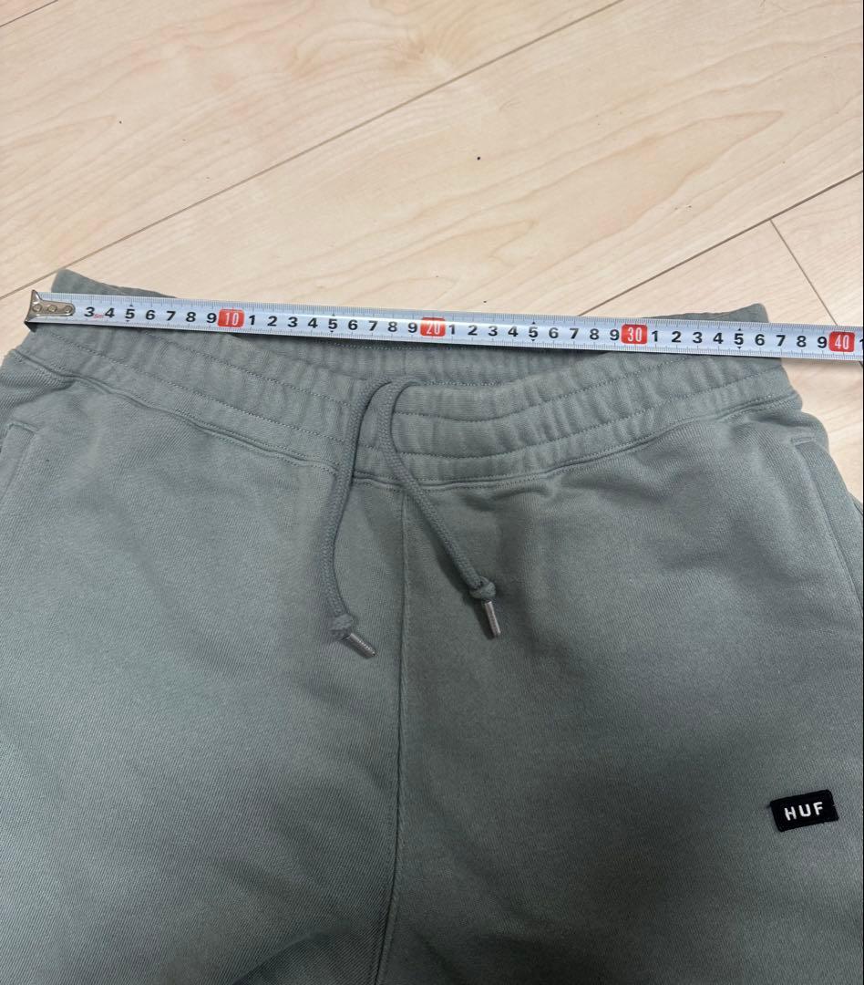 HUF グリーン フルジップパーカーSとスウェットパンツ Mのセットアップ