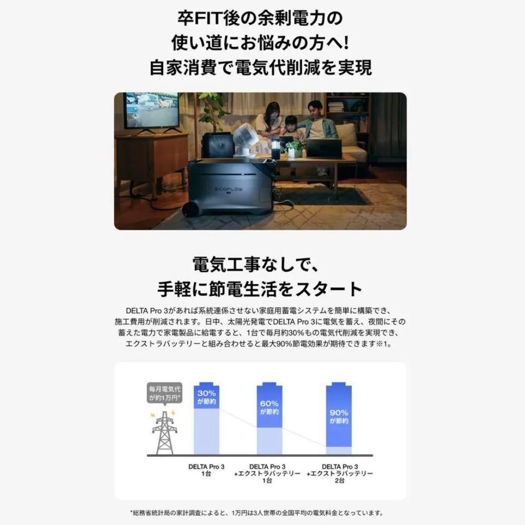 【新品】EcoFlow DELTA Pro3 デルタ プロ3 ポータブル電源