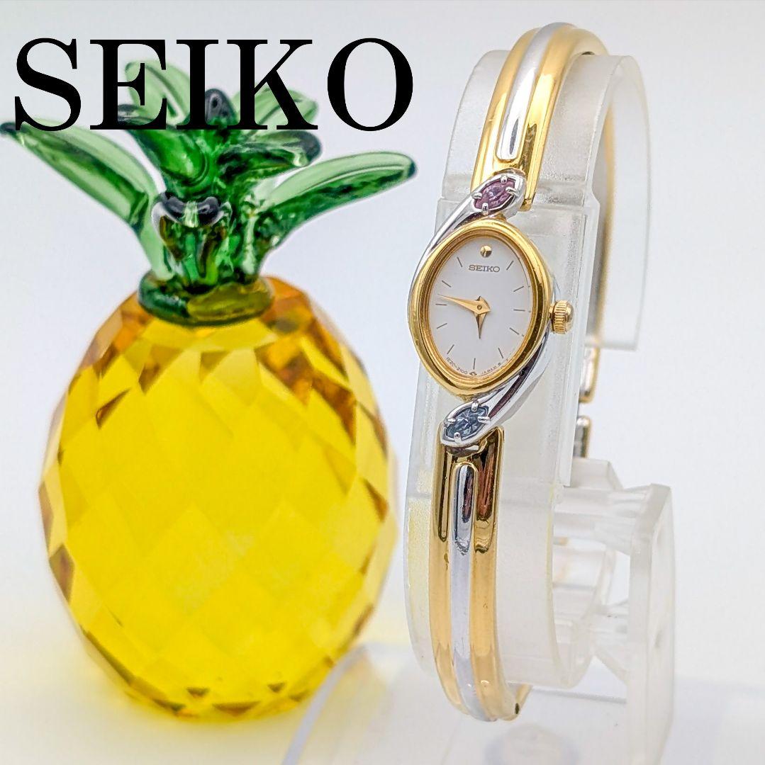 美品✨ SEIKO カラーストーン クォーツ レディース時計 1E20-6240