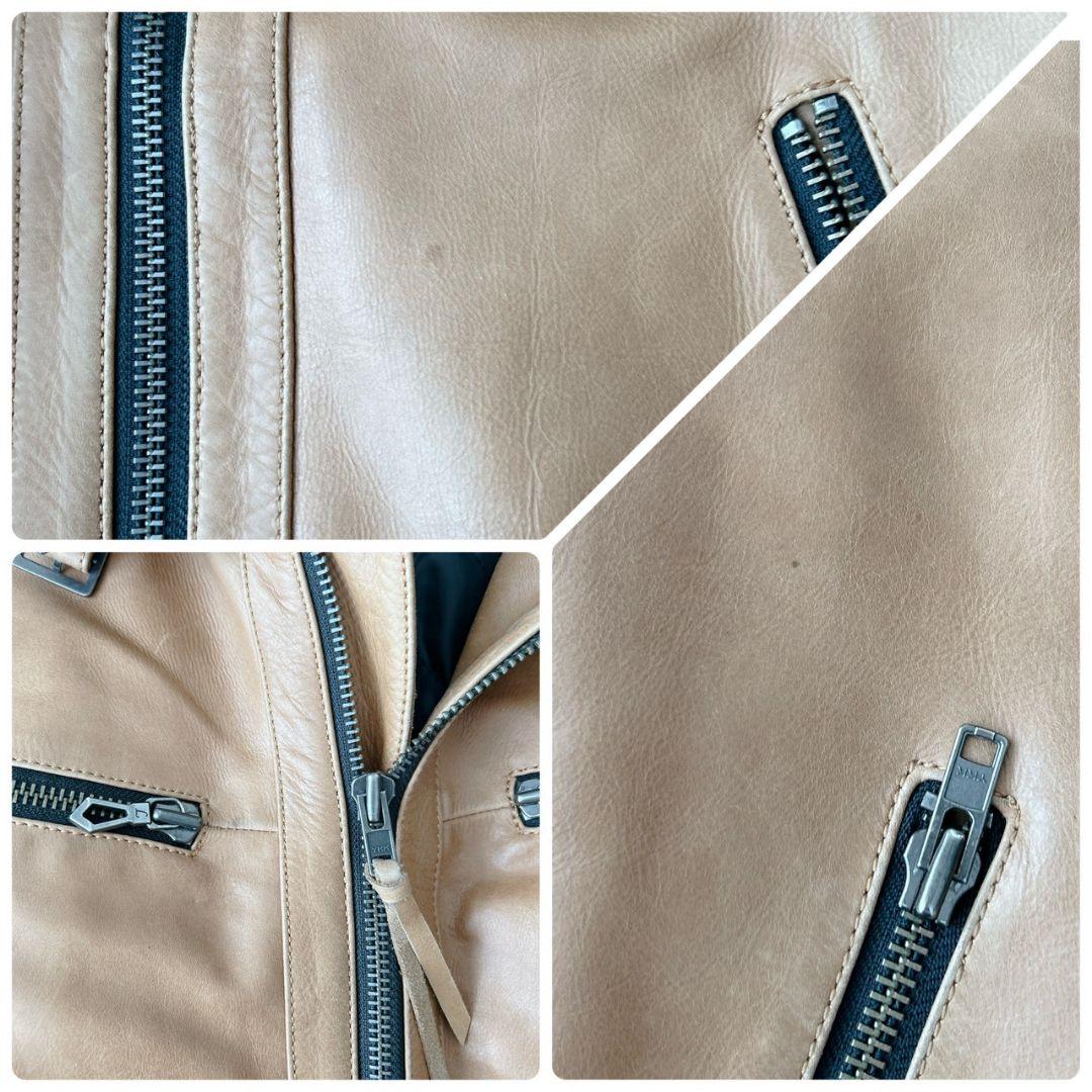 リューグーレザーズ ライダース ファー キルティング キャメル XL相当