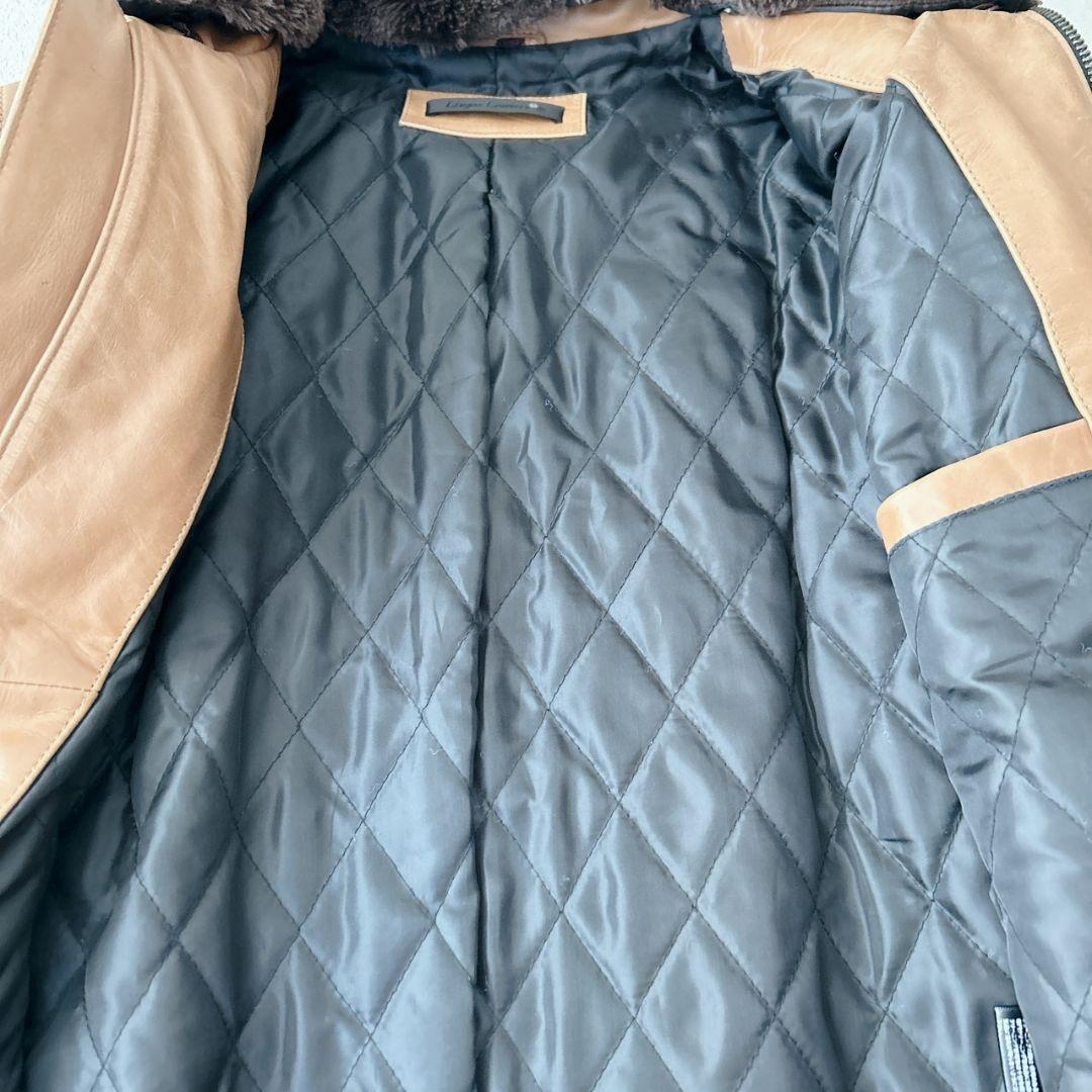 リューグーレザーズ ライダース ファー キルティング キャメル XL相当