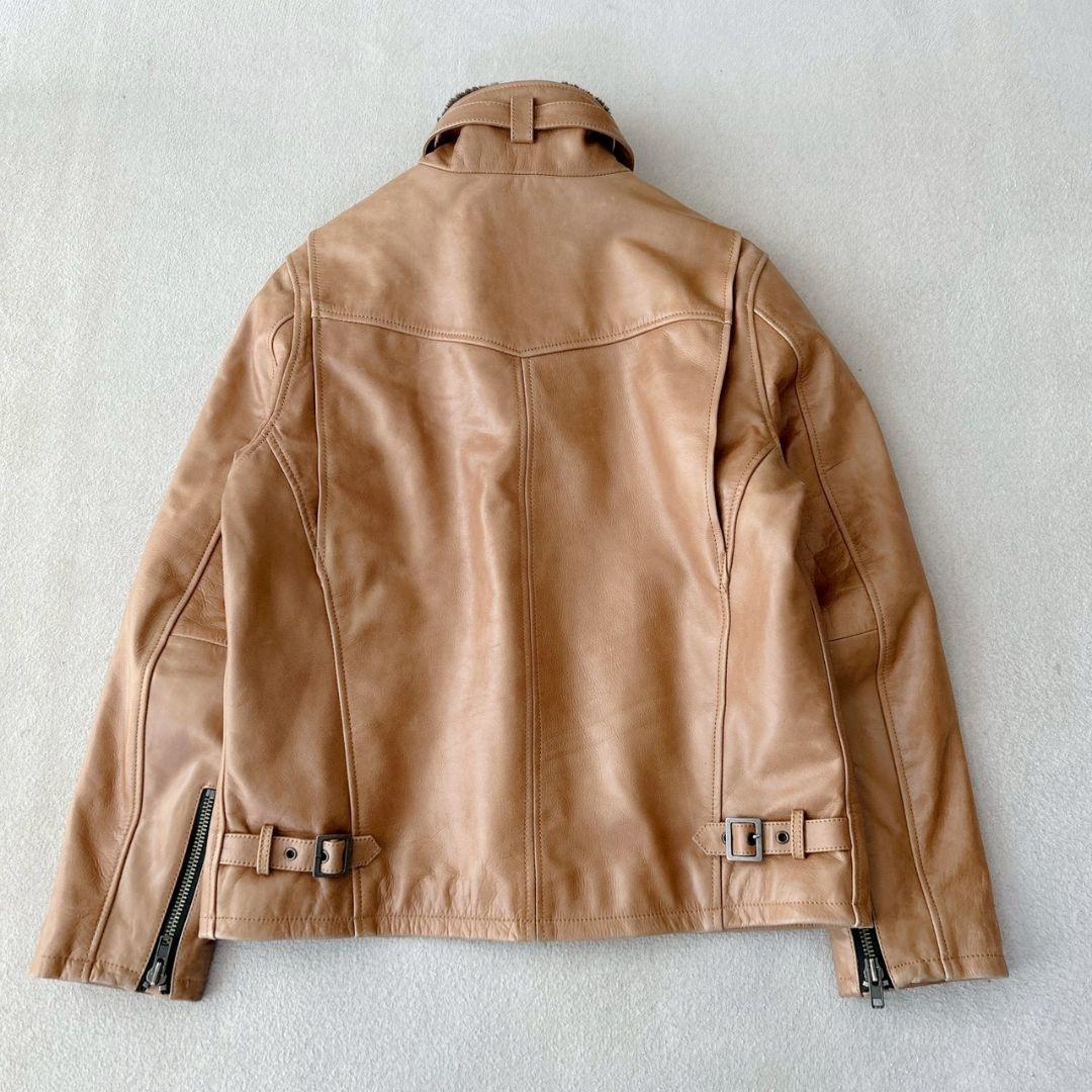 リューグーレザーズ ライダース ファー キルティング キャメル XL相当