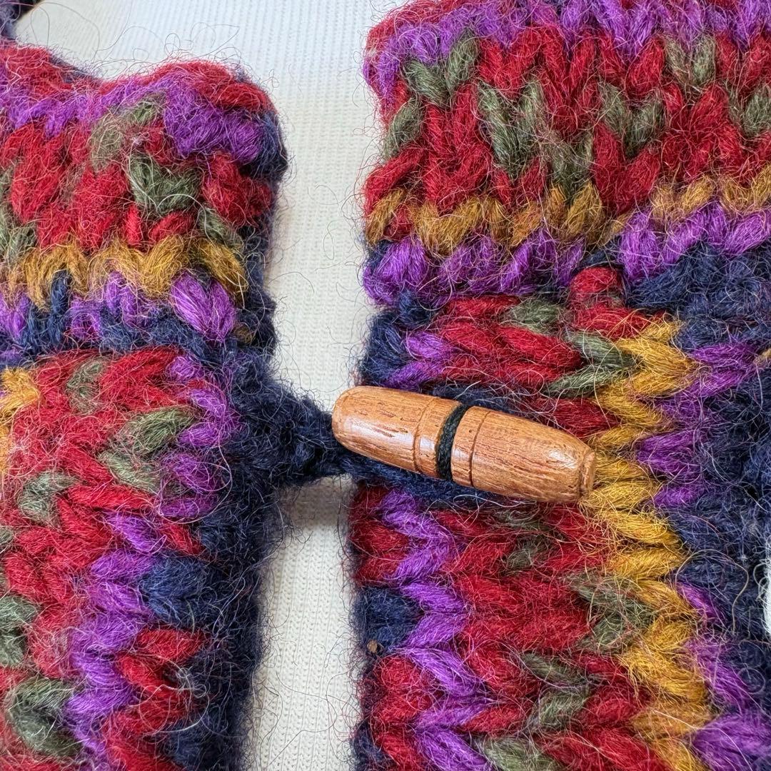 美品✨ネパール製　ウール100%　ハンドメイド　ニット　セーター　プルオーバー