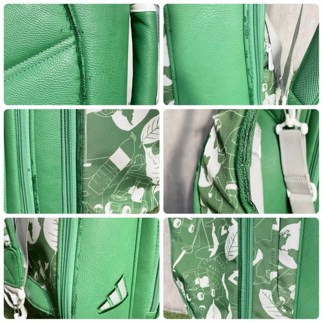 【フード未使用】アディダス キャディバッグ ゴルフバッグ グリーン スタンド