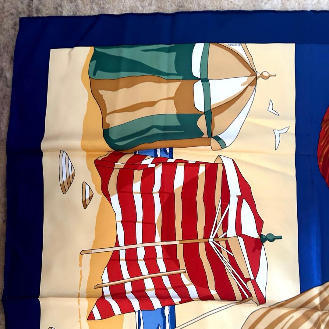 エルメス　スカーフ　カレ 90　ノルマンディ海岸の魅力 2　シルク　リンゴ　林檎