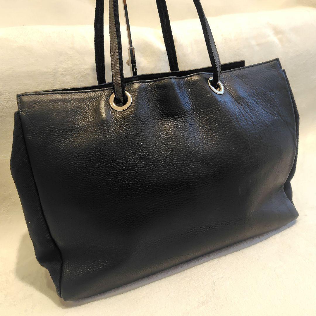 UNITED ARROWS レザー　トートバッグ黒　肩掛け　ビジネスバッグ　A4