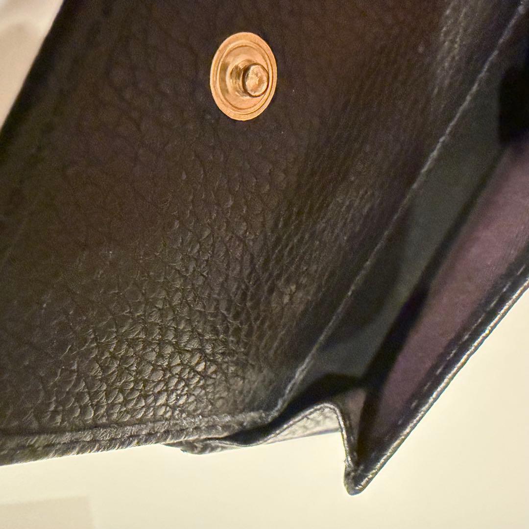 【K】【美品】JIMMY CHOO_ジミーチュウ　ブラック 三つ折り財布
