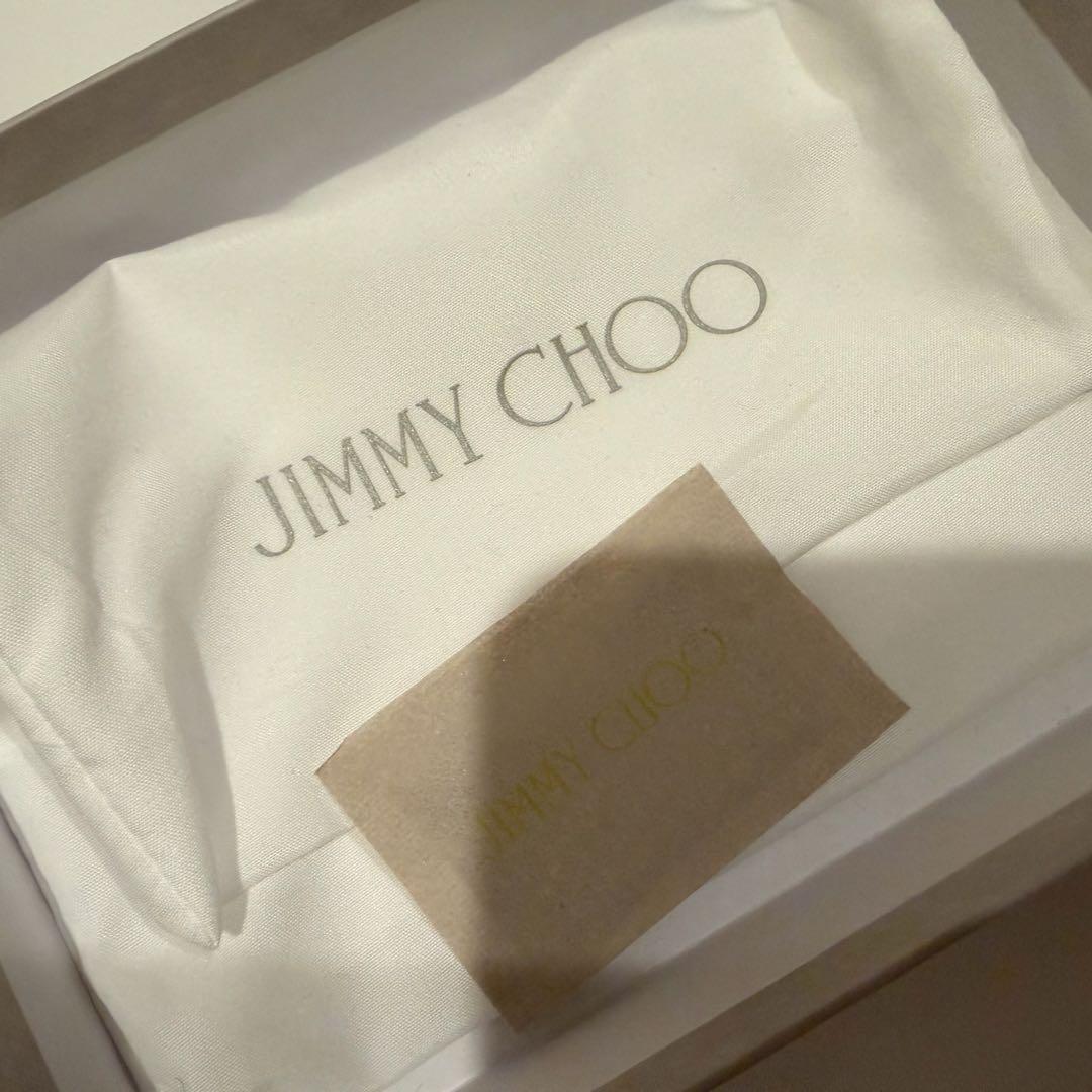 【K】【美品】JIMMY CHOO_ジミーチュウ　ブラック 三つ折り財布