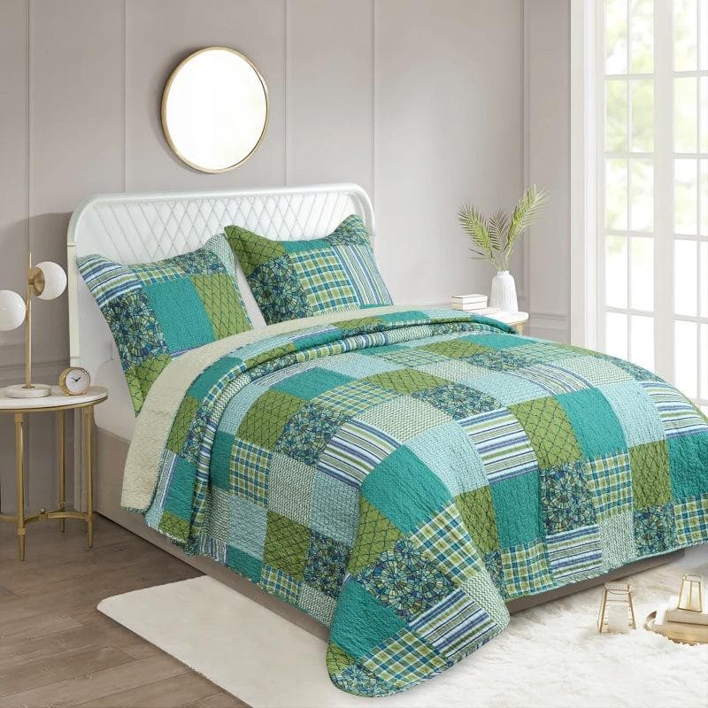 キルトベッドカバー3点セット綿マルチカバー キルティング lsyy02