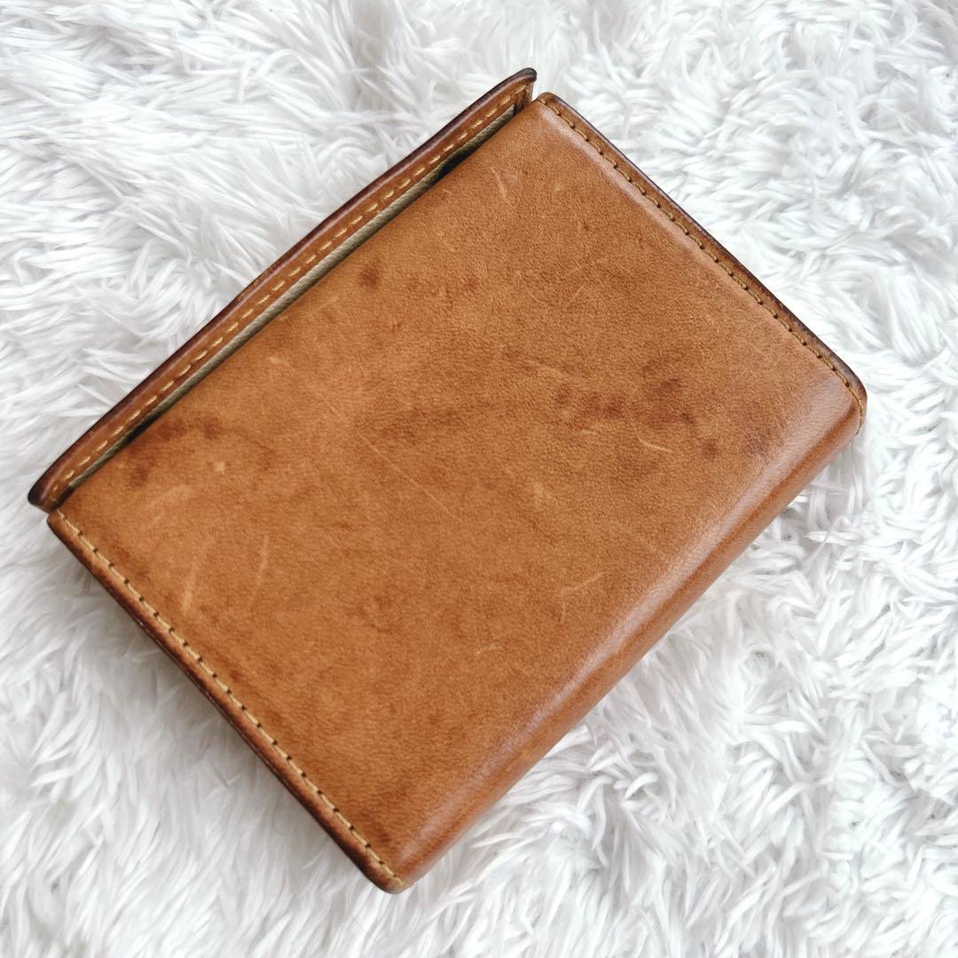 エムピウ m+ ミッレフォッリエ Ⅱ ブラウン 本革 コンパクト財布