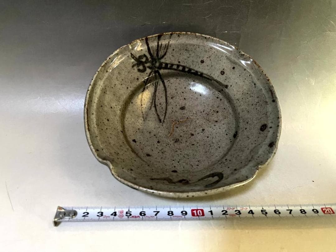 皿■絵唐津 蜻蛉図 古皿 あて皿 酒器 とんぼ絵 古美術 時代物 骨董品■