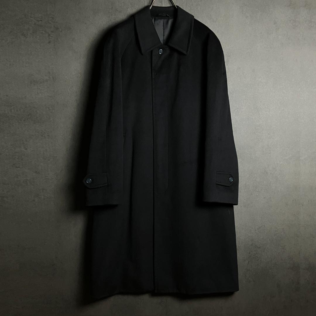 上質カシミヤ100% 黒 ロングコート L相当 極上の質感 高級感あり 未使用級