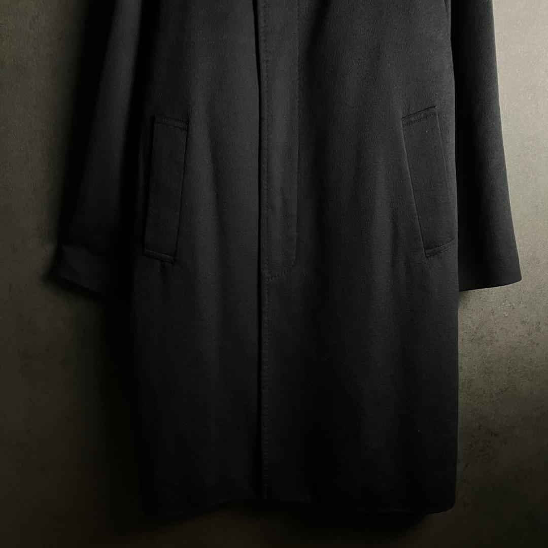 上質カシミヤ100% 黒 ロングコート L相当 極上の質感 高級感あり 未使用級