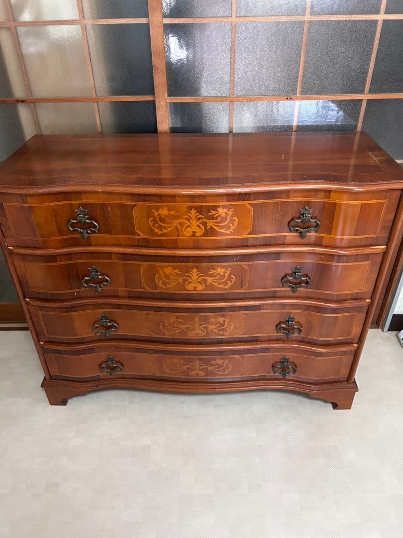 イタリア 象嵌 4段チェスト サイドボード アンティーク