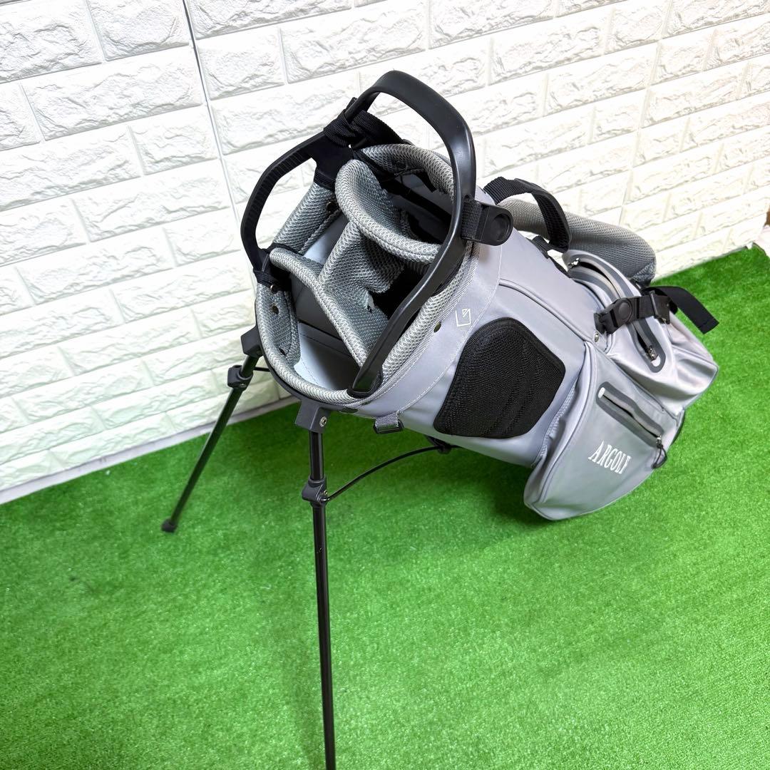 希少　ARGOLF キャディーバッグ　スタンド式　8.5型　軽量　グレー　良好