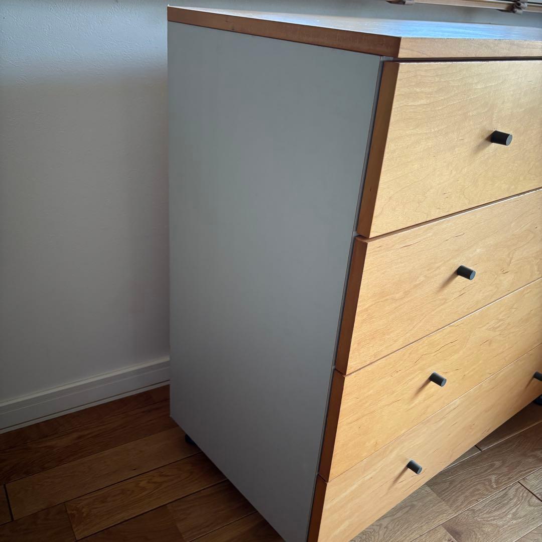 廃盤品　無印良品　メープル突板　4段チェスト　タンス　木製　中古