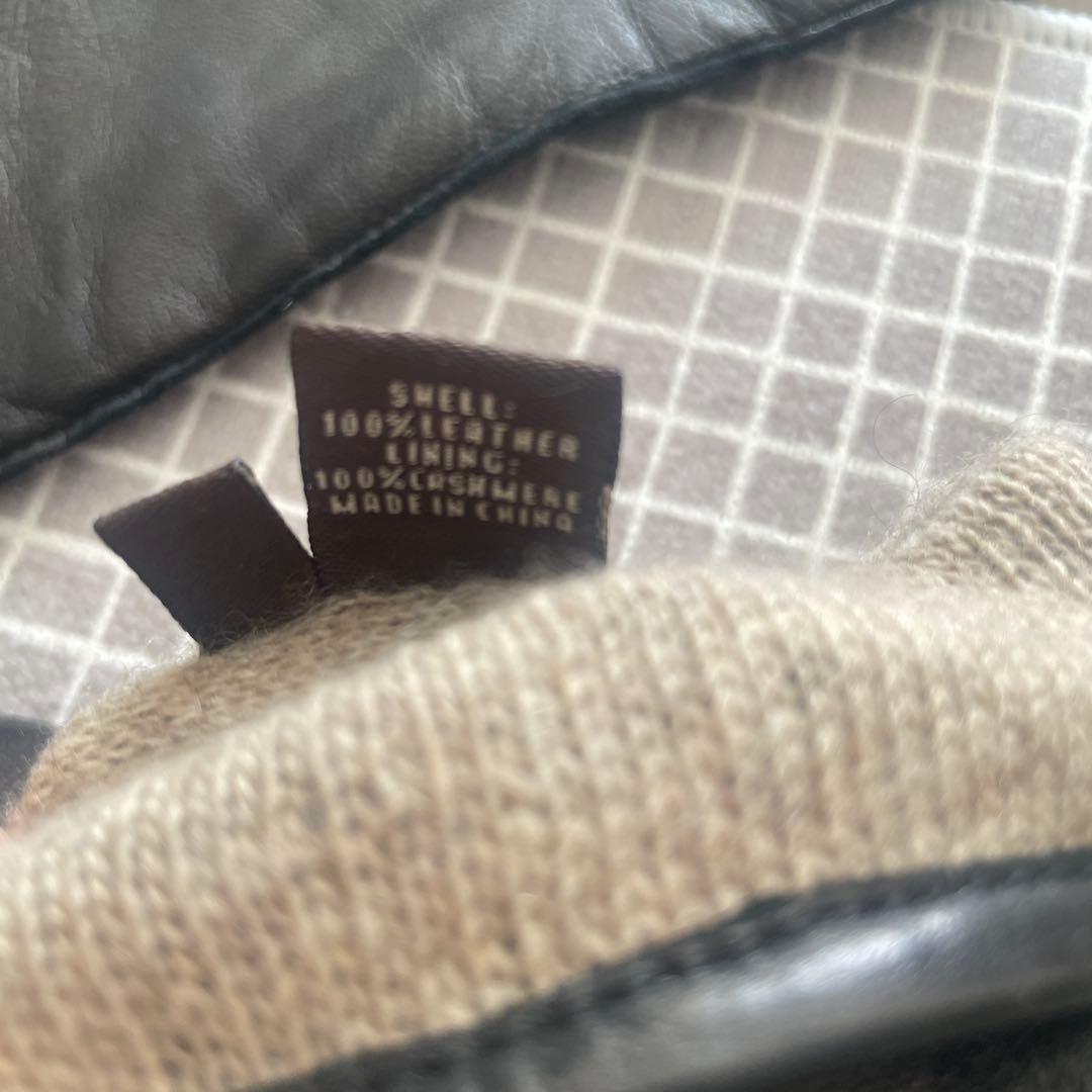 oor　COACH コーチ ブラック　レザー　カシミア100％