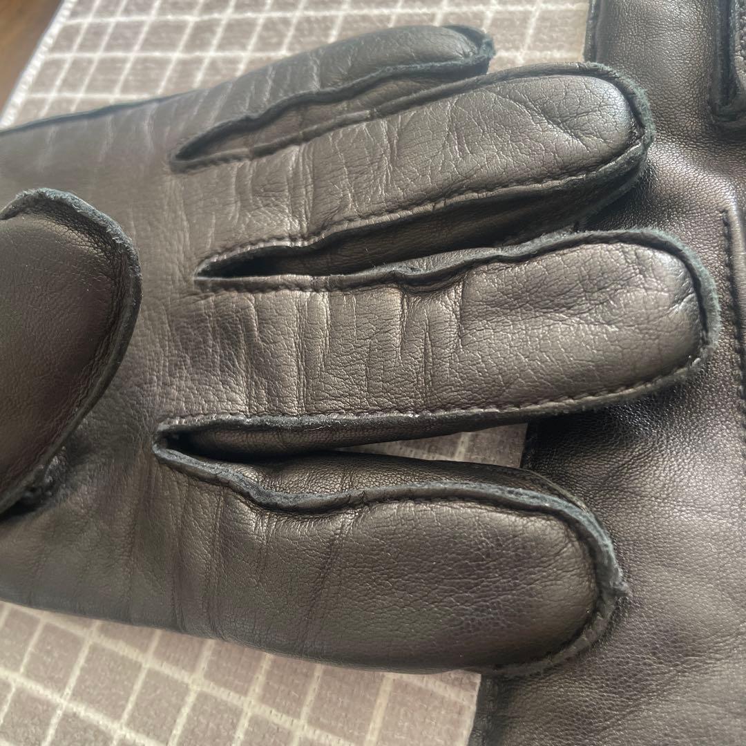 oor　COACH コーチ ブラック　レザー　カシミア100％