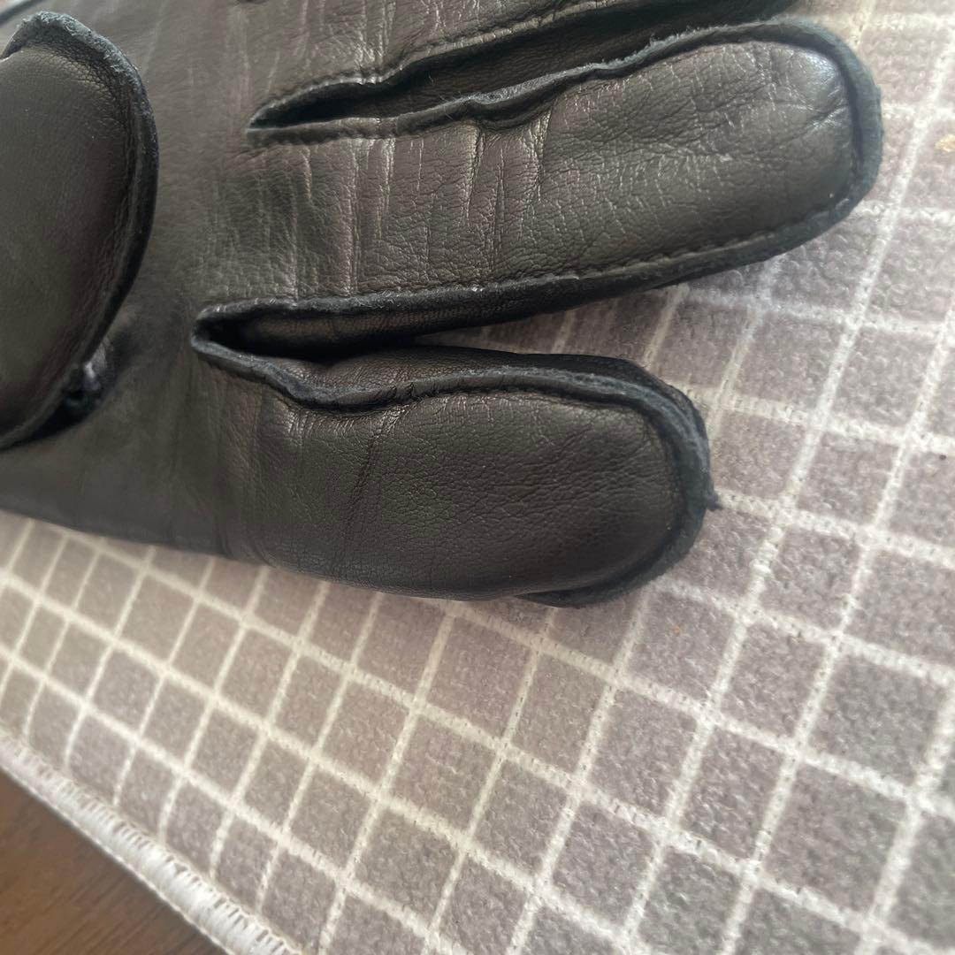 oor　COACH コーチ ブラック　レザー　カシミア100％