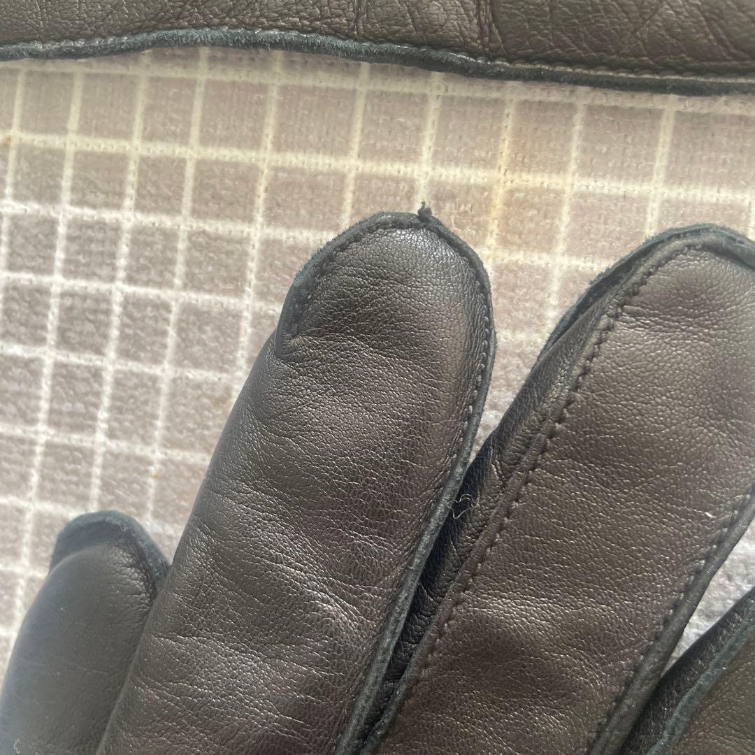 oor　COACH コーチ ブラック　レザー　カシミア100％