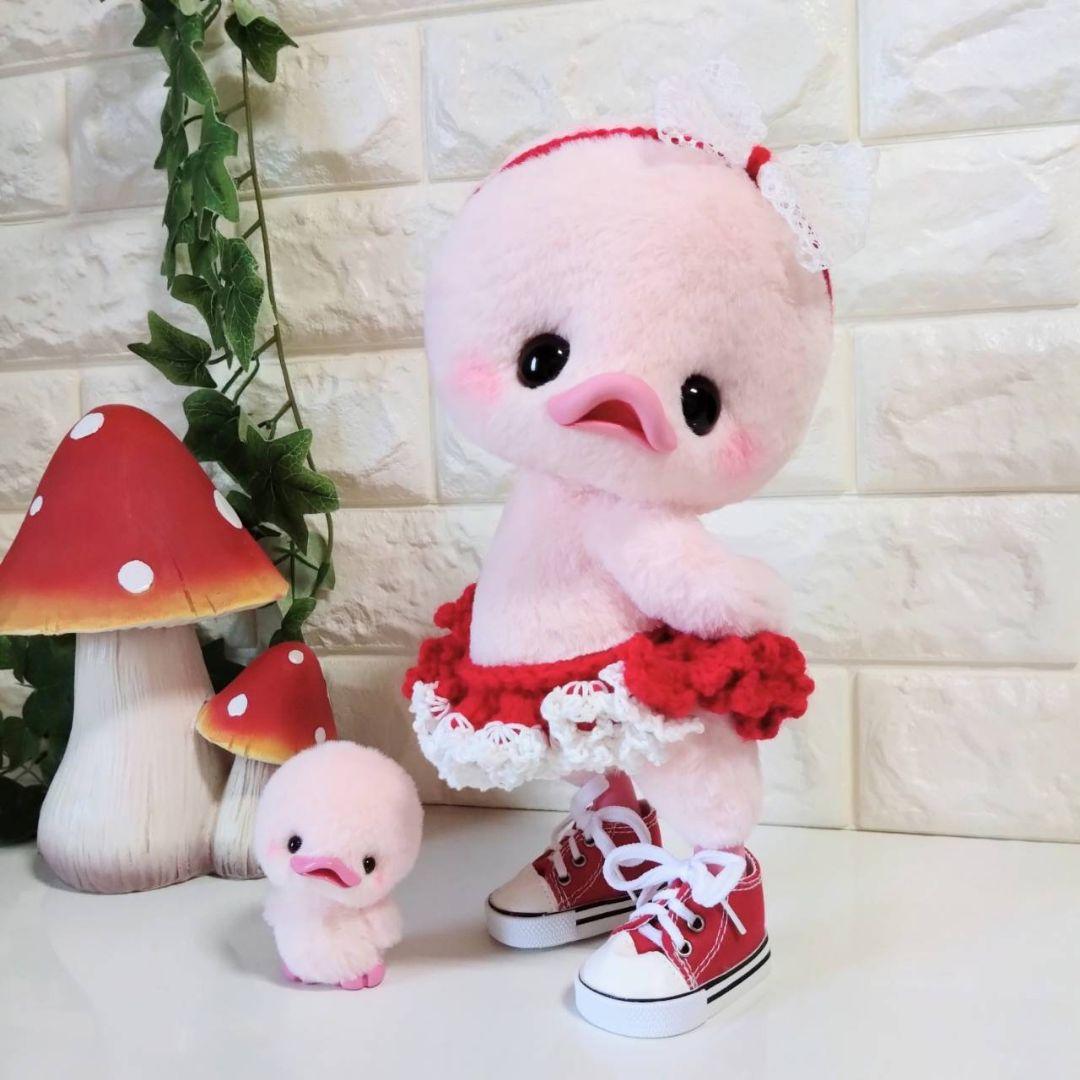 ぬいぐるみ✽アートドール✽親子ぴっぴちゃん✽特大と極々小サイズ