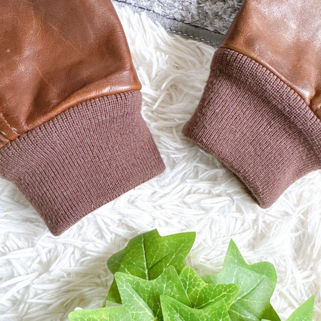 良品　ポロラルフローレン　A-2 レザージャケット　ブルゾン　牛革　ブラウン　M