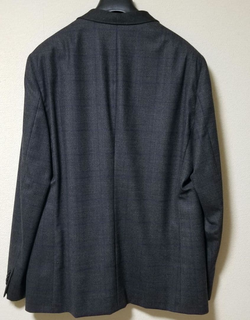 ジョルジオアルマーニ　メンズジャケット　ショールカラー　グレーチェック柄　60
