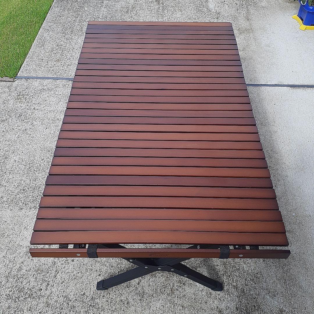 FIELDOOR ウッドロールトップテーブル 120cm×70cm×45cm