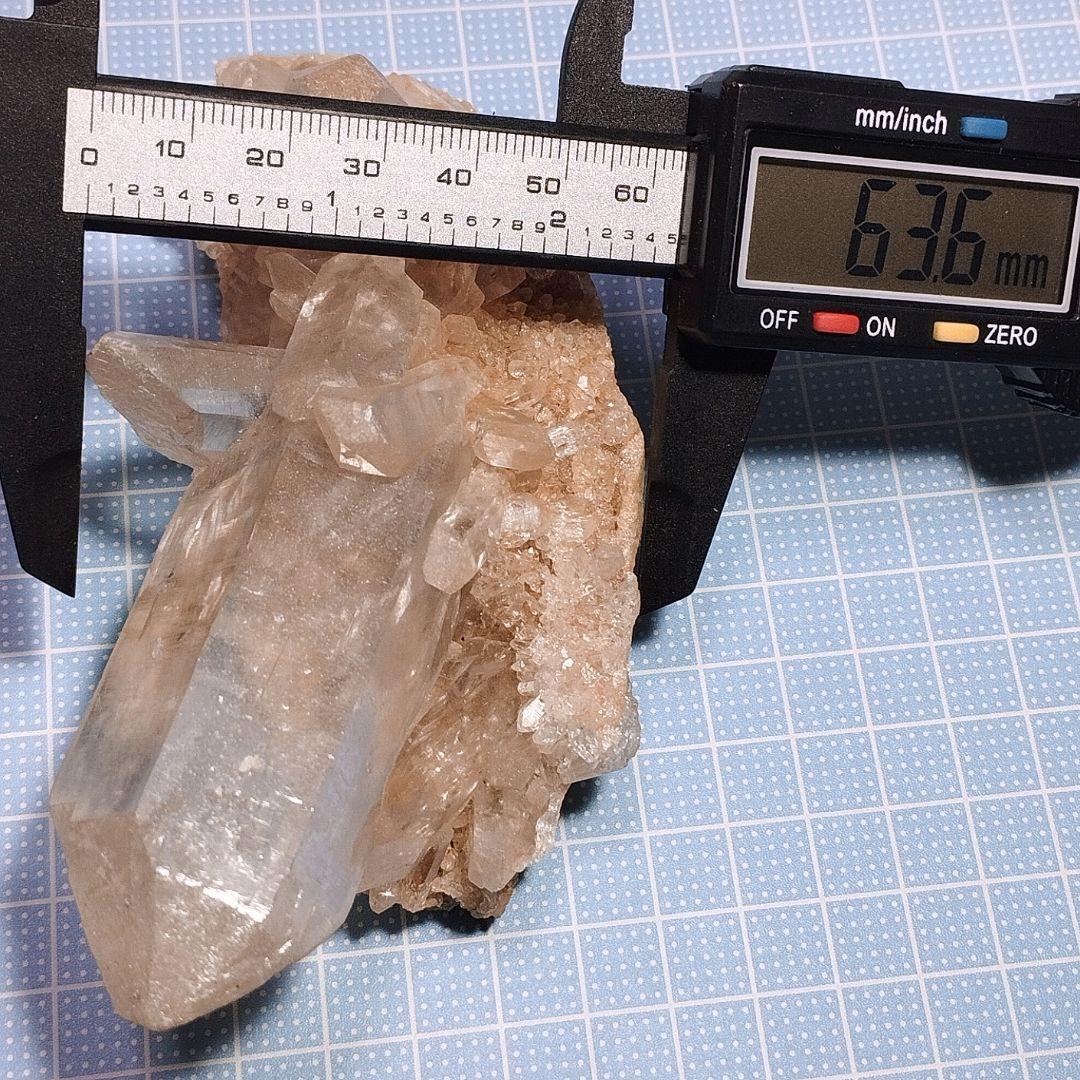 ③マニカラン水晶 クラスター 原石 ピンクマニカラン セルフヒールド アイリス