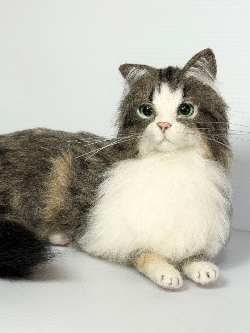 受注商品 猫 ノルウェージャン 羊毛フェルト ハンドメイド