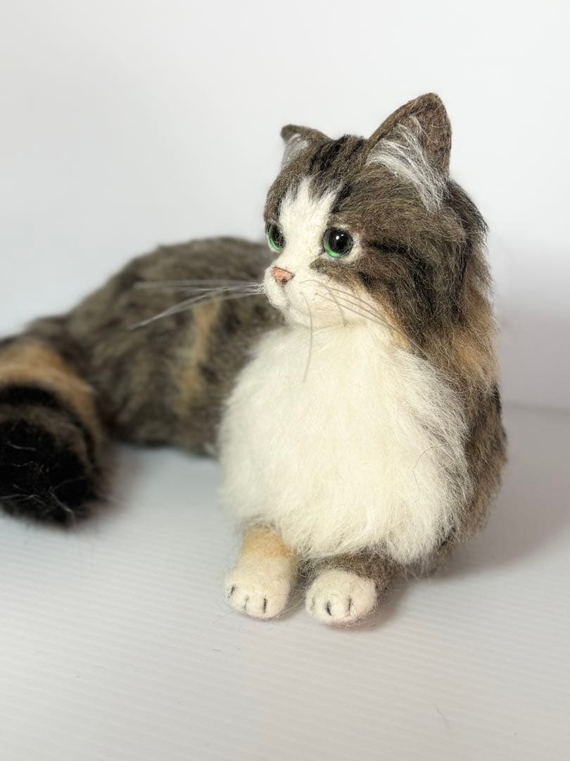 受注商品 猫 ノルウェージャン 羊毛フェルト ハンドメイド