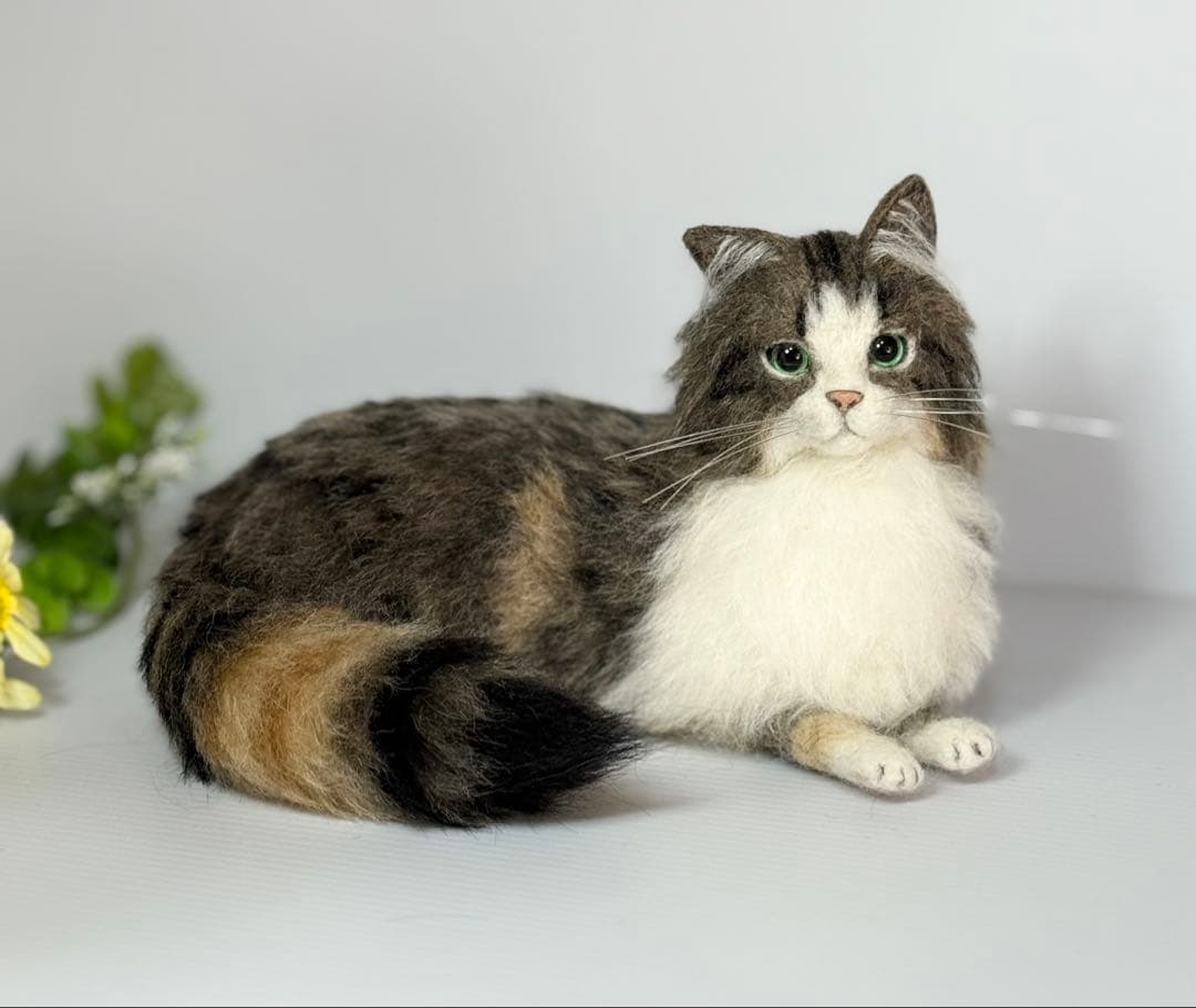 受注商品 猫 ノルウェージャン 羊毛フェルト ハンドメイド