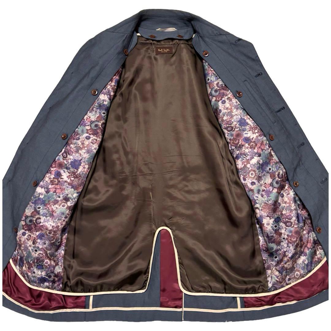 ✨良品✨ポールスミス　ステンカラーコート　2way　派手裏地　比翼　シェルボタン
