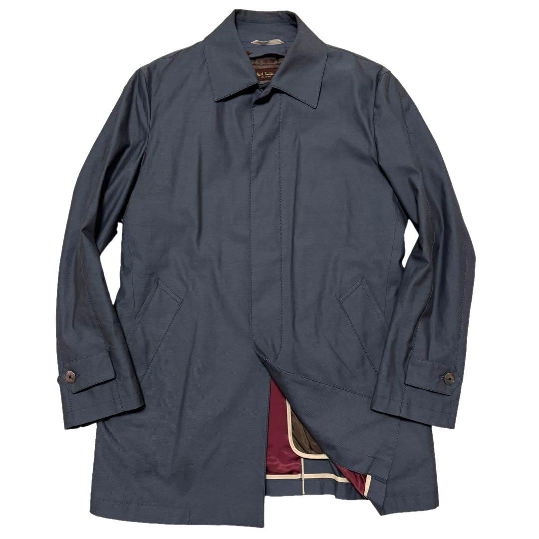 ✨良品✨ポールスミス　ステンカラーコート　2way　派手裏地　比翼　シェルボタン