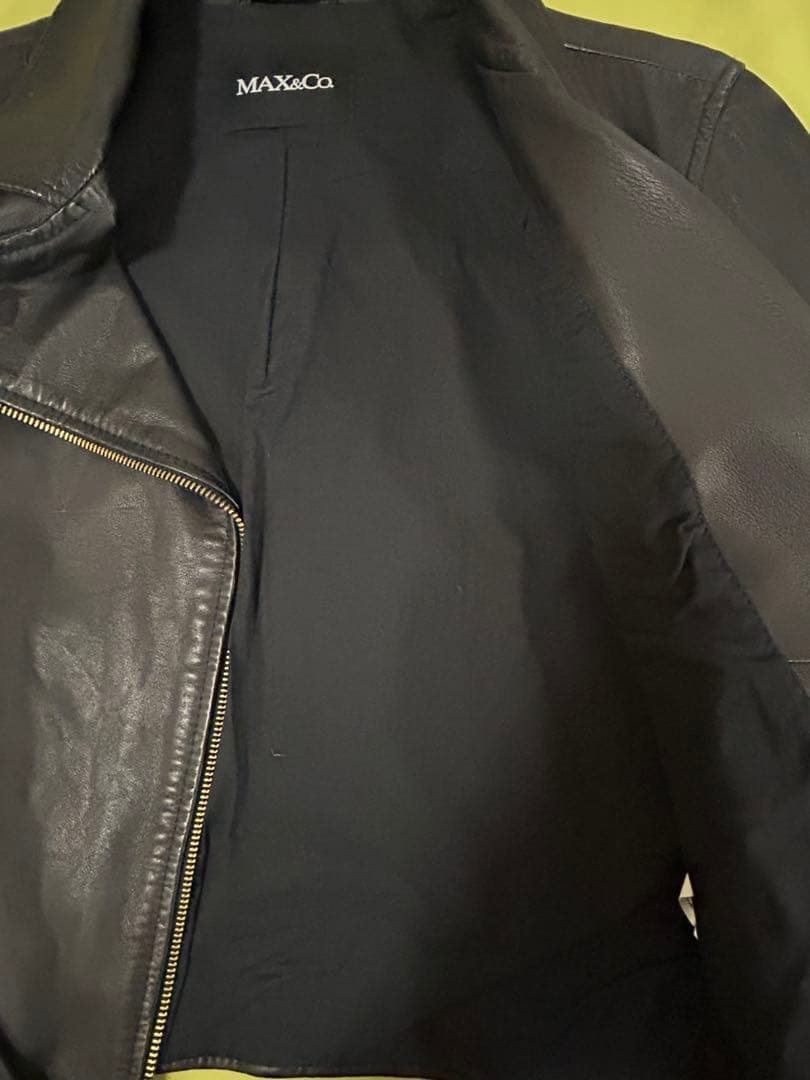 MAX&Co. ブラックラムレザー　ライダースジャケット
