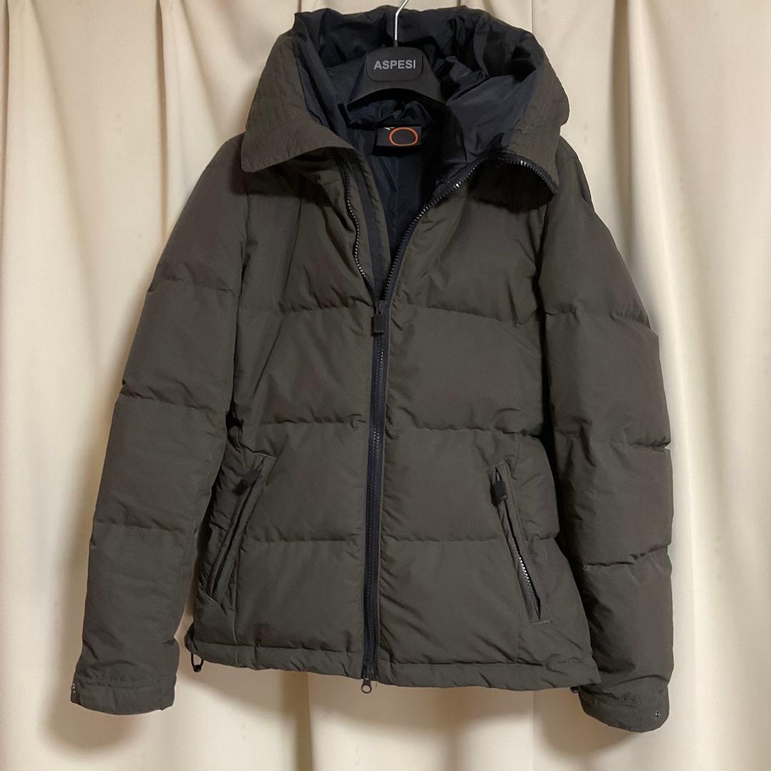 ASPESI フード付きダウンジャケット カーキ　(ダウン90%フェザー10%)