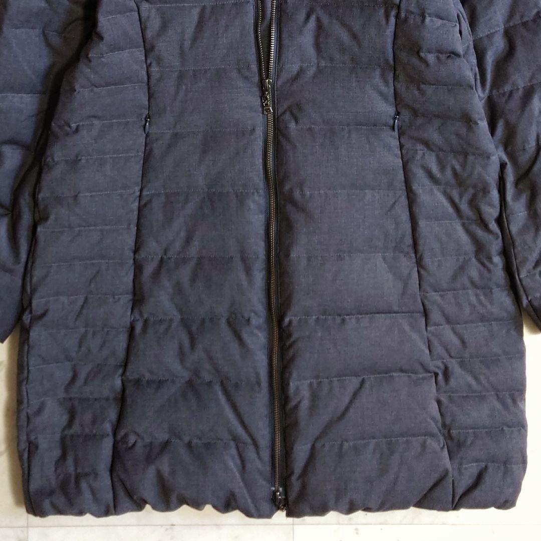 美品♪サイズ42・LL iCB ハイネック ウール ダウンコート ダークグレー
