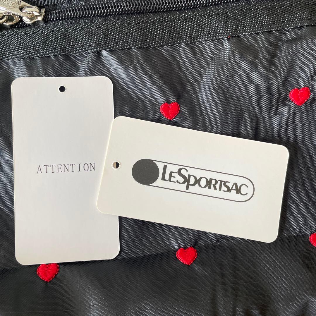 レスポートサック ブラック スウィートハート 刺繍 ボストンバッグ ポーチつき