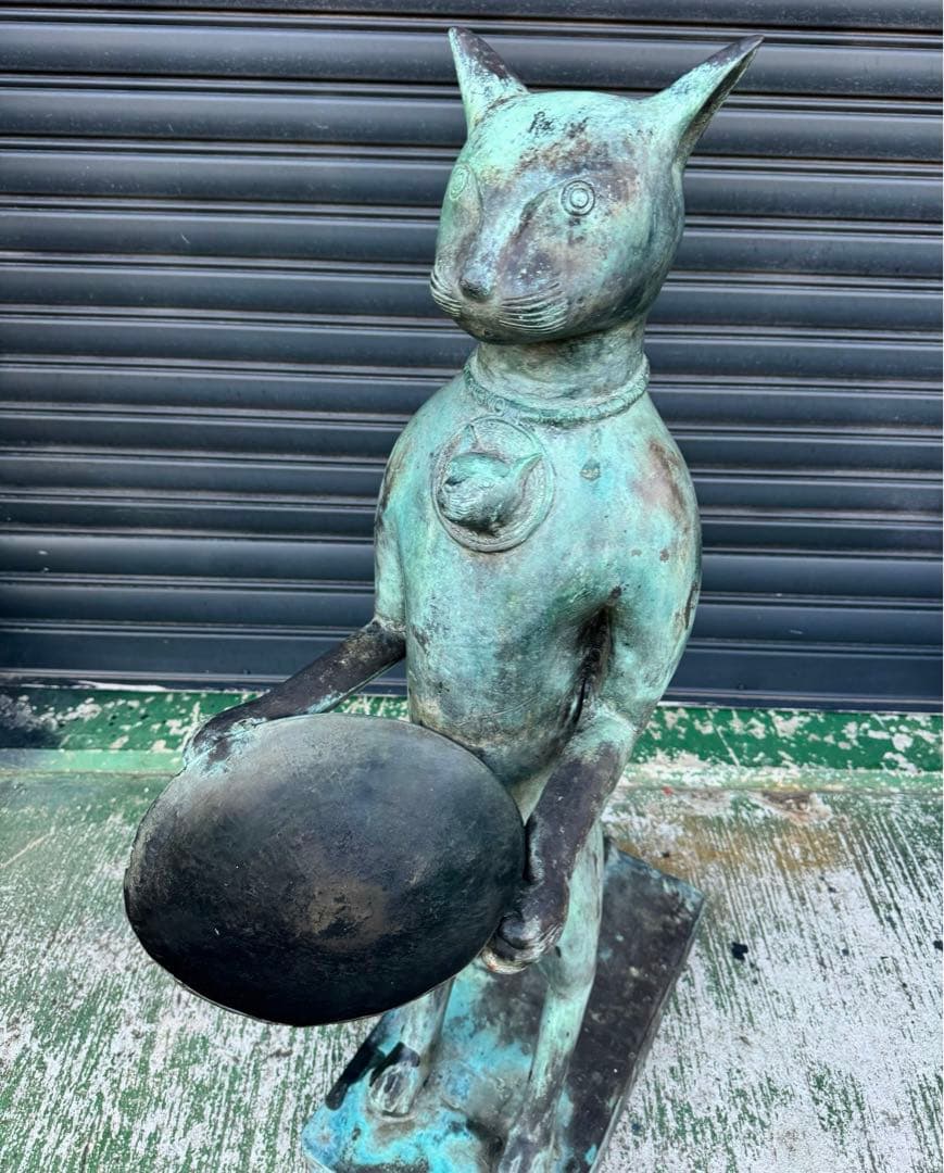 もちさん専用です。大きな猫のブロンズ像 高さ104cm アンティーク調 彫刻